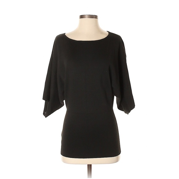 Ann Taylor Loft Solid Black Pullover Sweater Tunic - Picture 2 of 8